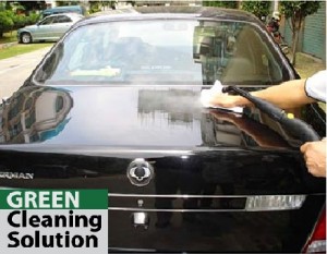 Green cleaning for reduction of car wash waste